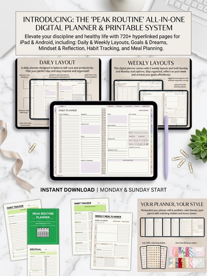All in one planner build discipline , organize your life (Printable Planner)